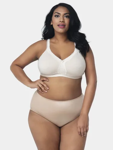 Vista 5 de Curvy Couture Brasier de algodón de talla grande sin forro sin varillas para mujer