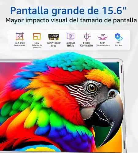 Vista 2 de Extensor de pantalla para portátil de 15,6", monitor triple, IPS 1080P