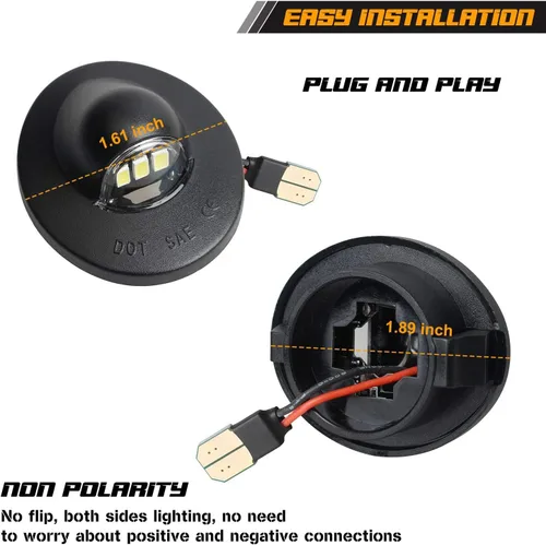 Vista 3 de Lámpara LED para placa de matrícula con arnés de cableado de enchufe compatible con Ford F150 F250 F350 F450 F550 Super Duty Ranger Explorer Bronco