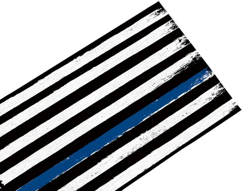 Vista 6 de Thin Blue Line Camino de mesa negro – Lino de algodón de 36 pulgadas de largo, bufandas de vestir de la bandera de Estados Unidos, camino de mesa