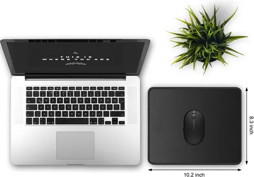Vista 2 de JIKIOU Paquete de 3 alfombrillas para mouse con borde cosido, tamaño Negro