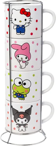 Vista 20 de Silver Buffalo Care Bears - Juego de tazas de cerámica con logotipo de corazón arcoíris, 4 unidades, 10 onzas