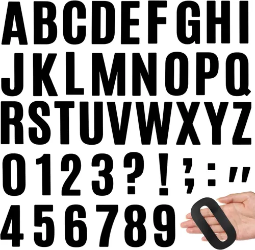 Vista 8 de Qilery 32 hojas de 0.5 pulgada de calcomanías de letras y números autoadhesivas, letras de vinilo alfabéticas de gran fuente, etiquetas de números