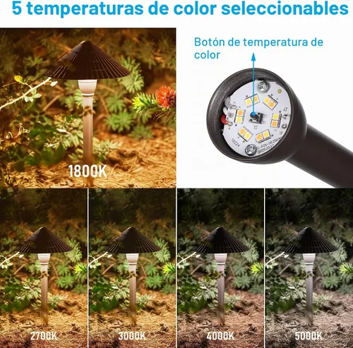 Vista 3 de LEONLITE Paquete de 4 luces LED 5CCT de bajo voltaje para trayectoria, 12