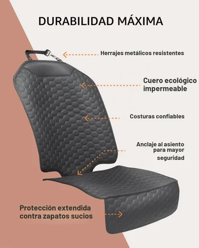 Vista 5 de Owleys Protector de Asiento de Coche de Cuero Premium para Asiento de Coche Infantil, Cubierta de Asiento de Coche contra Rasguños y Suciedad Negro