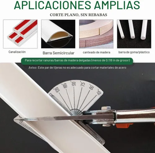 Vista 5 de Keadic Cortador de inglete multiángulo con llave y 5 cuchillas de repuesto mejoradas, tijeras de ángulo ajustable de 45 a 135 grados, herramientas
