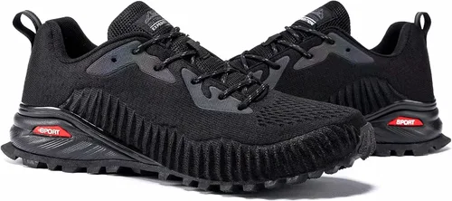 Vista 2 de Kricely Tenis de correr para hombre, para caminar, senderismo, tenis para hombre, tenis cruzado, tenis al aire libre, calzado casual