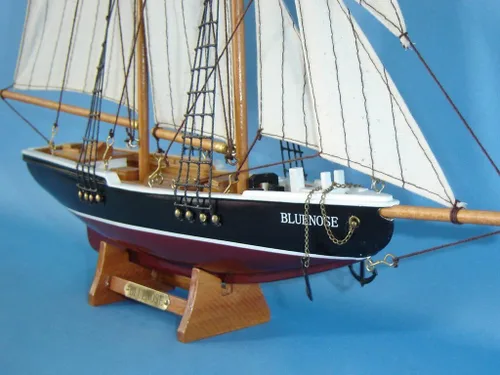 Vista 7 de Velero Bluenose, decoración náutica, artesanía, 17 pulgadas, rojo, negro