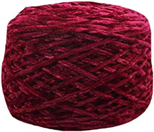 Vista 9 de Hilo de chenilla de 8 oz/250 g, hilo de chenilla de terciopelo para bricolaje, hilo de chenilla marrón café de lujo voluminoso para bufanda