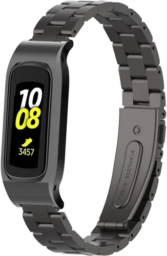 Vista 22 de Correa de reloj de metal compatible con Samsung Galaxy Fit2 SM-R220 de acero inoxidable con marco protector de caja de repuesto para Fit 2 SM-R220