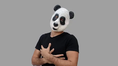 Vista 8 de Máscara completa de látex Ghoulish con oso panda para Halloween