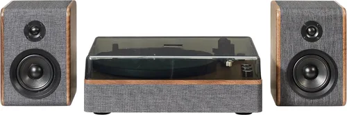 Vista 18 de Crosley CR7501A-CL Nocturne - Tocadiscos Bluetooth de 2 velocidades con altavoces estéreo a juego, color carbón