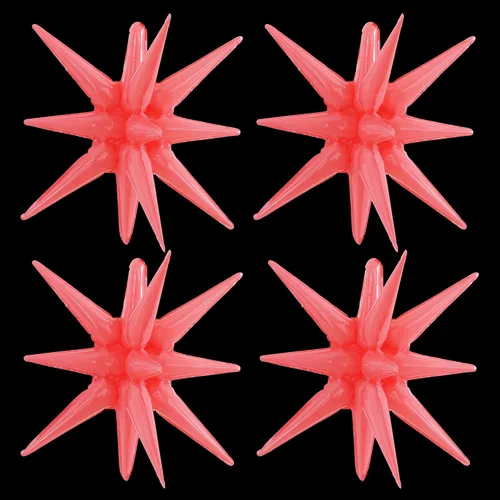 Vista 53 de TONIFUL 4 globos 4D enormes de estrella negra de 22 pulgadas, globos de aluminio de Mylar de estrella explosión para suministros de fiesta, telón