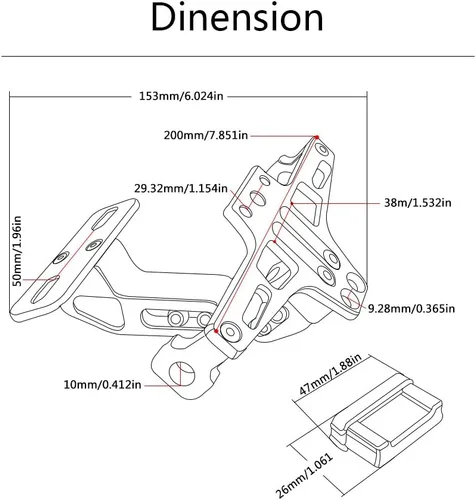 Vista 7 de Soporte universal para placa trasera de motocicleta, número ordenado, eliminador con luz para MT-01 MT-03 MT-07 MT-09 MT-10 S1000RR S1000R F800GS