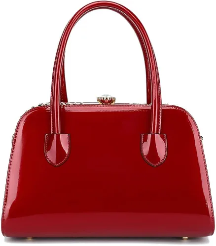 Vista 8 de Style Strategy - Bolsos de charol para mujer asa superior con cierre de beso bolsos cruzados para mujer