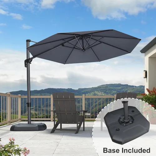 Vista 250 de PURPLE LEAF Paraguas al aire libre con base 8' x 8' protección solar verde Manzana Verde (Apple Green)