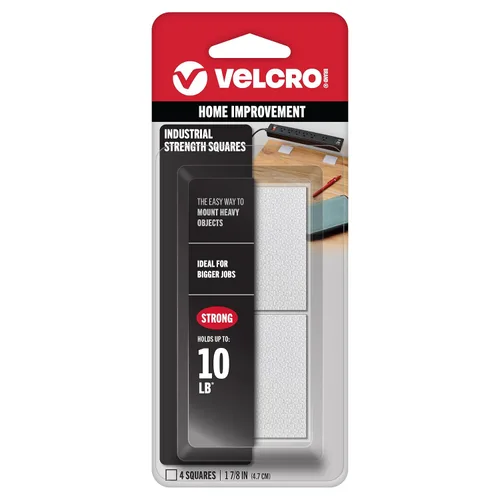 Vista 8 de Velcro Brand Cuadrados de Servicio Pesado con Adhesivo 4 Juegos, Negro Sujetadores de Gancho y Bucle de Fuerza Industrial Soporta 10 Libras