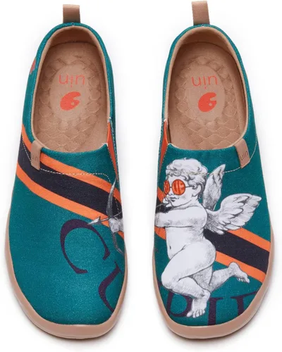 Vista 38 de UIN Zapatos de viaje para caminar para hombre, sin cordones, de lona, informales, ligeros, cómodos y modernos, diseño de perritos felices Ahhhhh