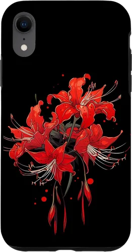 Vista 25 de iPhone 16 Red Spider Lily Funda de anime de manga estética japonesa japonesa