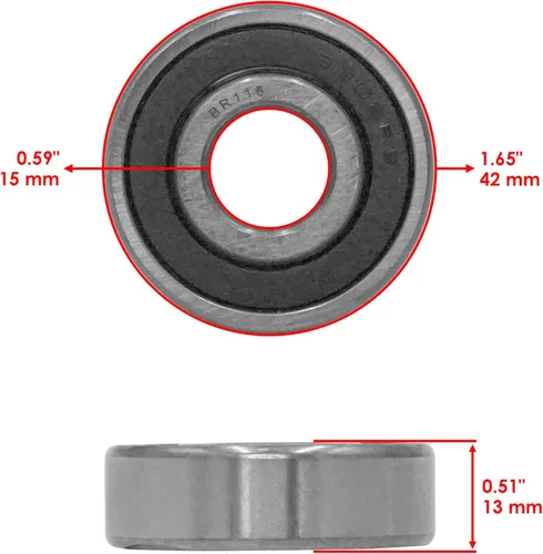 Vista 2 de Caltric Kit de rodamientos de bolas de rueda delantera compatible con Suzuki Vs800Gl Vs-800Gl Intruder 800 1992-2004