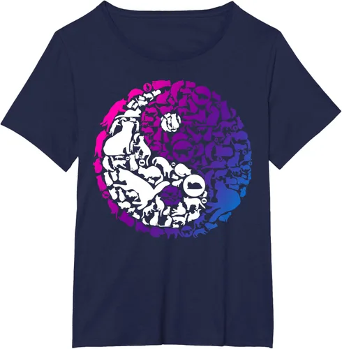 Vista 12 de Cute Kitty Cats and Zen Spirit Peace & Love Yin Yang - Camiseta de gato Negro