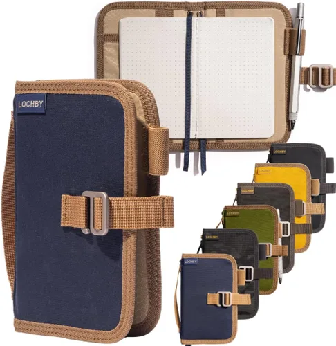 Vista 54 de LOCHBY® Carpeta Field A5 Cubierta de carpeta de 6 anillas Lona encerada resistente al agua Diseño plano Sistema A5 apto para recargar