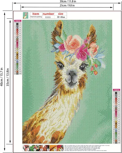 Vista 3 de UB - Kit de pintura de diamantes 5D para adultos y niños, arte de diamantes de alpaca, arte de bricolaje, bordado de punto de cruz, manualidades