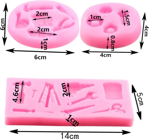 Vista 4 de Mujiang Herramientas de construcción Fondant Moldes de silicona para chocolate Candy Sugarcraft Cupcake Topper Cake Decorating