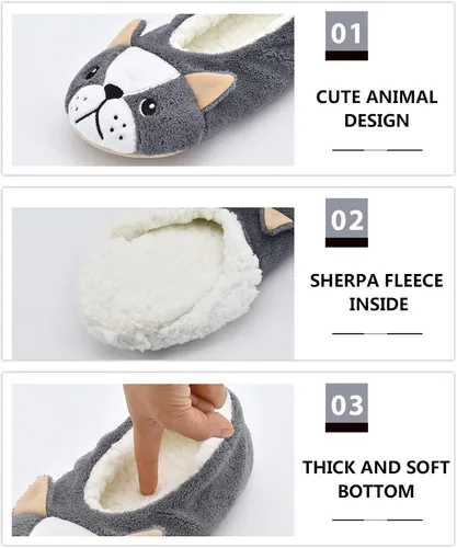 Vista 6 de DICUIRD Pantuflas para mujer, de corte bajo, cómodas y cálidas, antideslizantes, para dormitorio