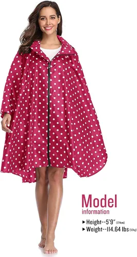 Vista 2 de SaphiRose - Poncho de lluvia con capucha y bolsillos para adultos