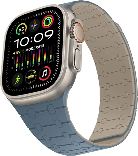 Vista 36 de Compatible con correa de Apple Watch de 49mm 46mm 45mm 44mm 42mm 41mm 40mm 38mm, correa de bucle magnético ajustable de silicona para iWatch Ultra