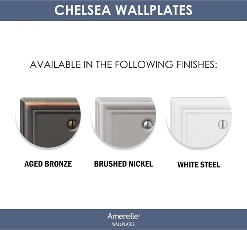 Vista 4 de Amerelle 149DDB - Placa de pared Chelsea, 1 Duplex, acero, bronce envejecido, 1 paquete