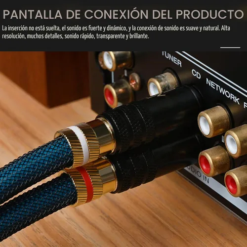 Vista 4 de Audiocrast - Cable RCA A10 de 3.3 pies, doble RCA macho interconexión estéreo para reproductores de CD, amplificadores, receptores AV, sistemas