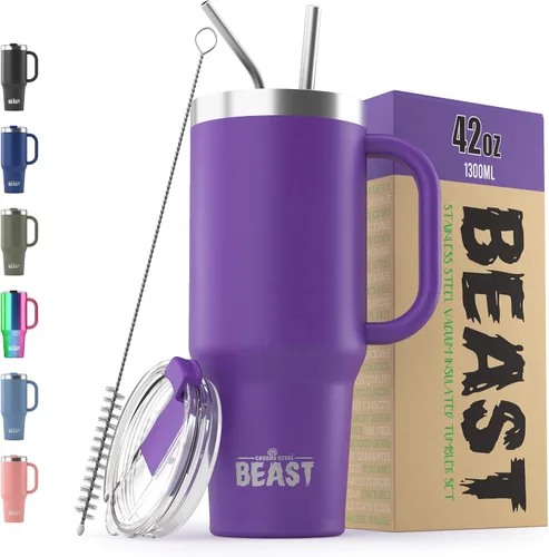 Vista 59 de Beast Vaso de 10 oz de Acero Inoxidable con Aislamiento al Vacío para Café y Hielo de Doble Pared Termo de Viaje (Blanco Ártico)