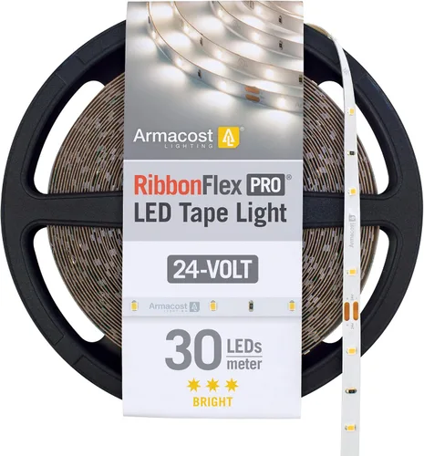 Vista 50 de Armacost Lighting RibbonFlex Pro 136230 - Tira de luces LED blancas de 24 V, 120 LED/m, 2700K, 16.4 pies