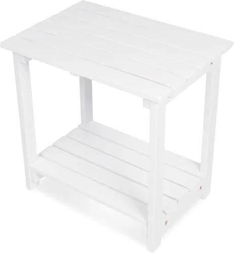 Vista 10 de Shine Company Providence - Mesa auxiliar rectangular de madera maciza, mesa de patio Adirondack para exteriores, color rojo chile Rojo (Chili Red)