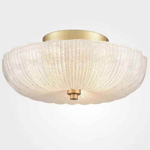 Vista 9 de DIRYZON Lámpara de techo semiempotrada de 12 pulgadas, luces de techo modernas, lámpara de techo de latón de 3 luces con vidrio esmerilado