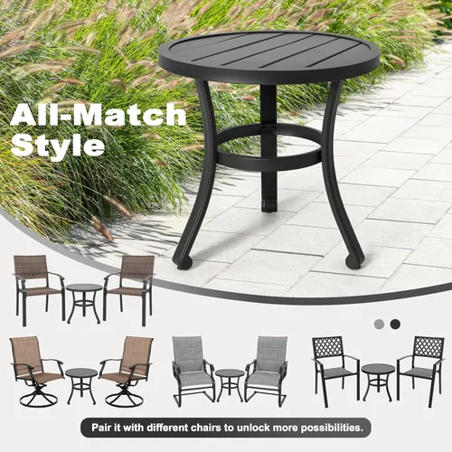 Vista 6 de NUU GARDEN 3 Pieces Outdoor Patio Bistro Set with Coffee Table,Beige