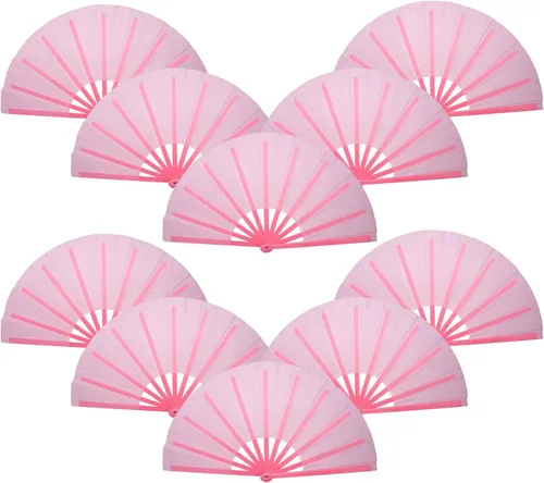 Vista 11 de QIRMIZI Abanico de baile de botas en la línea de tierra, 10 unidades, ventilador plegable grande para Kung Fu chino, baile, festivales de música