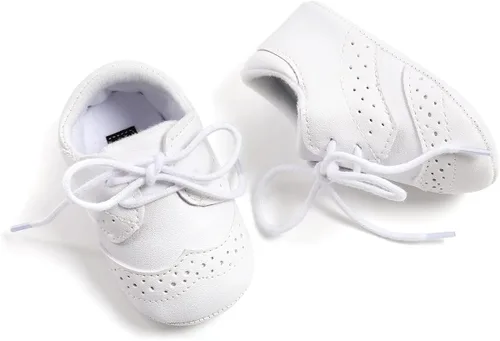 Vista 6 de Zapatos para bebés y niñas con suela suave, mocasines Oxford para recién nacidos, antideslizantes, zapatos de vestir para uniforme de boda