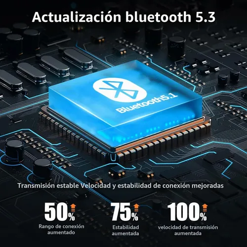 Vista 5 de Mcdodo Adaptador Bluetooth auxiliar 5.3 con micrófono incorporado calidad de CD Transmisión 10M Receptor Bluetooth USB 2.0 a 0.138 in Kit de coche