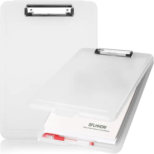 Vista 8 de Portapapeles con almacenamiento, portapapeles de almacenamiento con clip, portapapeles plegables para enfermeras, para papeles de 8.5x11, estuches
