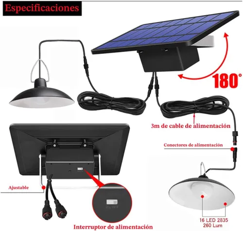 Vista 6 de ABZXT Luces solares colgantes mejoradas de doble bombilla, luces IP65 impermeables, lámpara automática del atardecer al amanecer con control remoto