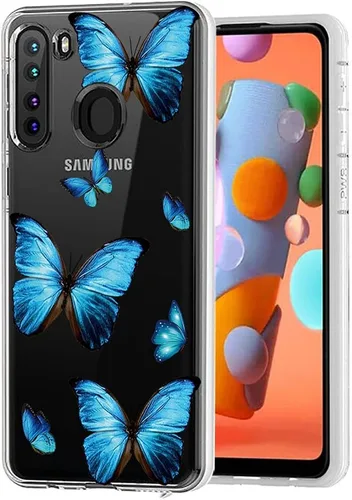 Vista 4 de Funda para Galaxy A21 (no compatible con A21S), Samsung A21, funda transparente y flexible de TPU de silicona suave de goma suave para Samsung