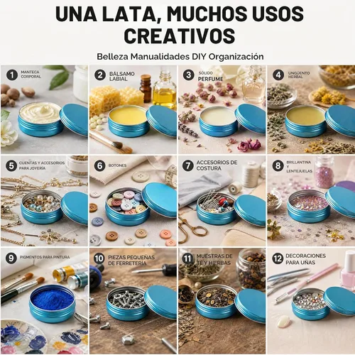 Vista 6 de Latas de aluminio con tapa roscada azul aguamarina de 2 onzas (2 fl oz) con Aqua Blue