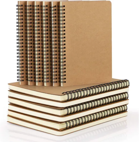 Vista 20 de EUSOAR - Cuaderno rayado A5 con espiral, para escritura, viajes, notas, diario, bocetos, para estudiantes, oficina, negocios, tapa de 3