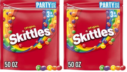 Vista 10 de Caramelos Skittles, Original Fruity Candy Party - Bolsa de tamaño fiesta, 50 onzas