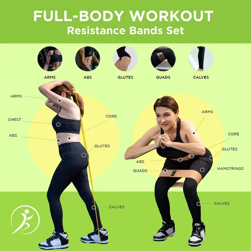 Vista 6 de Juego de bandas de resistencia multifuncionales – Bandas antideslizantes para piernas, glúteos, yoga, pilates, rehabilitación y entrenamientos