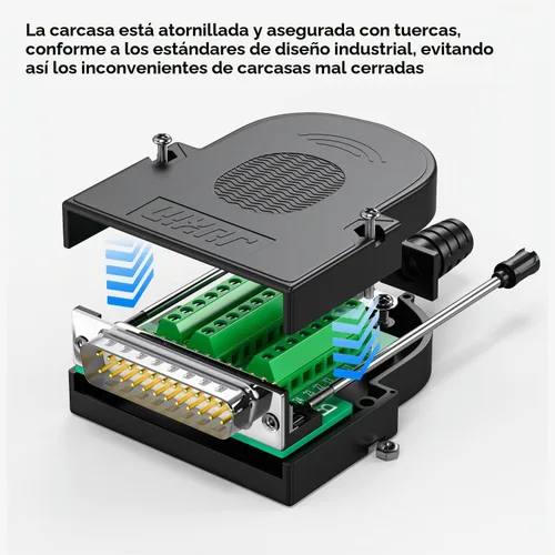 Vista 3 de Paquete de 2 adaptadores serie de conectores DB25 sin necesidad de soldadura D-SUB Adaptador RS232 hembra de 25 pines a conector terminal Módulo