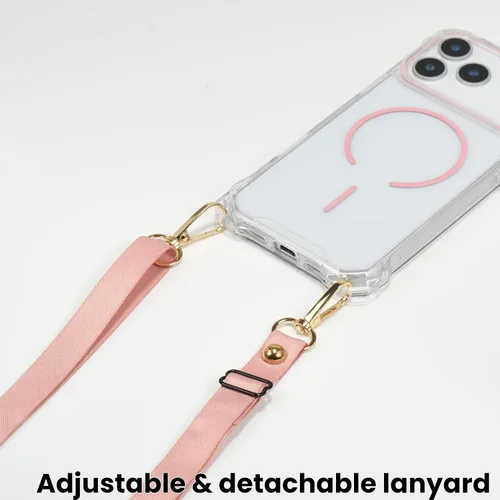 Vista 17 de Funda magnética para iPhone 13 Pro Max, con marco suave magnético transparente, parte trasera de PC, cubierta protectora contra golpes con cordón